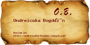 Ondreicska Bogdán névjegykártya